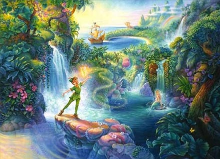 ザ・マジック・オブ・ピーターパン　トム・デュボワ　ディズニー　絵画 Magic of Peter Pan, by Tom duBois – Village Gallery