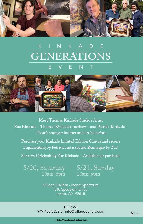 Thomas Kinkade Generations Event! 5/20-21 10AM to 6PM at Village Gallery Irvine Spectrum