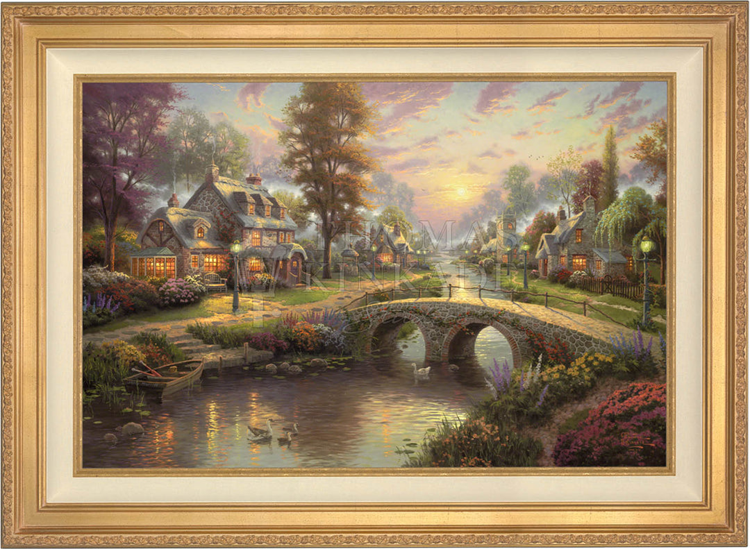 Sunset on Lamplight Lane, by Thomas Kinkade