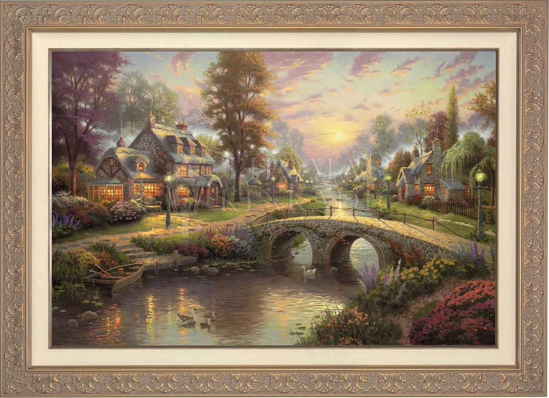 Sunset on Lamplight Lane, by Thomas Kinkade