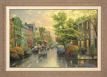 Charleston, Sunset on Rainbow Row, by Thomas Kinkade