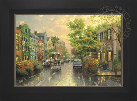Charleston, Sunset on Rainbow Row, by Thomas Kinkade
