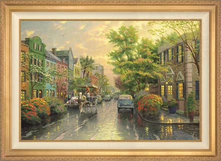 Charleston, Sunset on Rainbow Row, by Thomas Kinkade