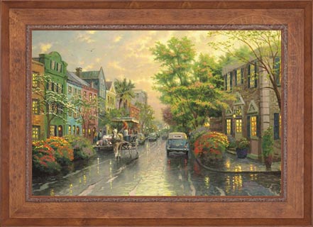 Charleston, Sunset on Rainbow Row, by Thomas Kinkade