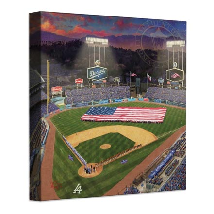Evening at Dodger Stadium™ – 14″ x 14″ Gallery Wrapped Canvas