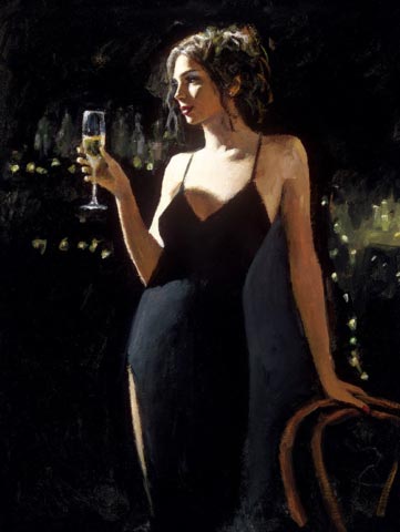 fabian perez tiffany with champagne