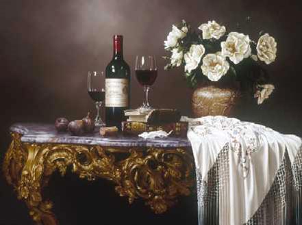 rino gonzalez white roses in a tiffany vase