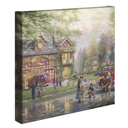 Hometown Firehouse – 14″ x 14″ Gallery Wrapped Canvas