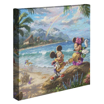 Mickey and Minnie in Hawaii – 14" x 14" Gallery Wrapped Canvas