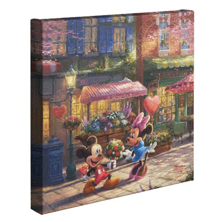 Mickey and Minnie Sweetheart Cafe – 14" x 14" Gallery Wrapped Canvas