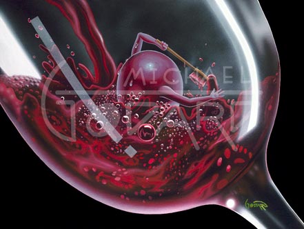 michael godard red wine bath
