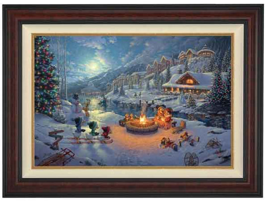 Mickey and Minnie Christmas Lodge, by Thomas Kinkade Studios