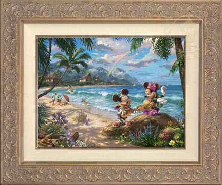 Mickey and Minnie in Hawaii, by Thomas Kinkade Studios