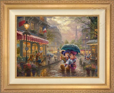 Mickey and Minnie in Paris, by Thomas Kinkade Studios