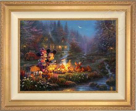 Mickey and Minnie - Sweetheart Campfire, by Thomas Kinkade Studios