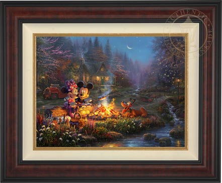 Mickey and Minnie - Sweetheart Campfire, by Thomas Kinkade Studios