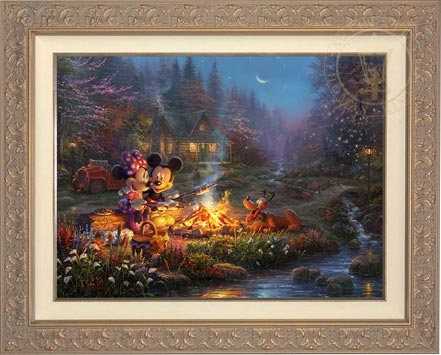 Mickey and Minnie - Sweetheart Campfire, by Thomas Kinkade Studios