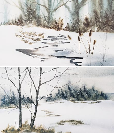 owne wexler cattails first snow