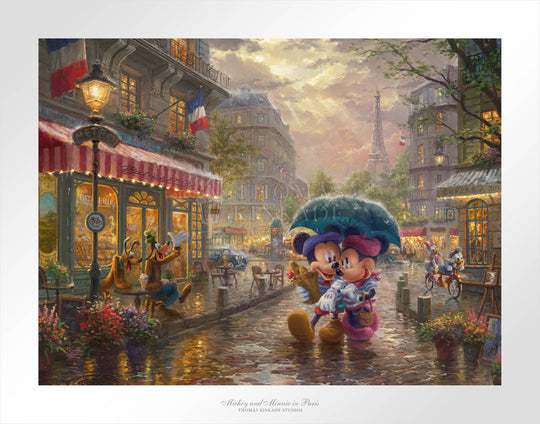 Mickey and Minnie in Paris, by Thomas Kinkade Studios