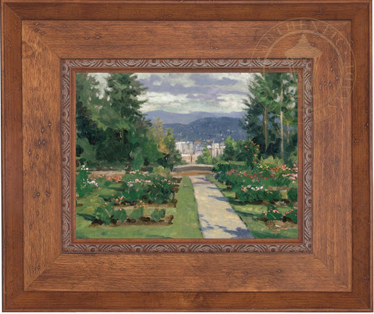 Rose Garden, Portland, by Thomas Kinkade