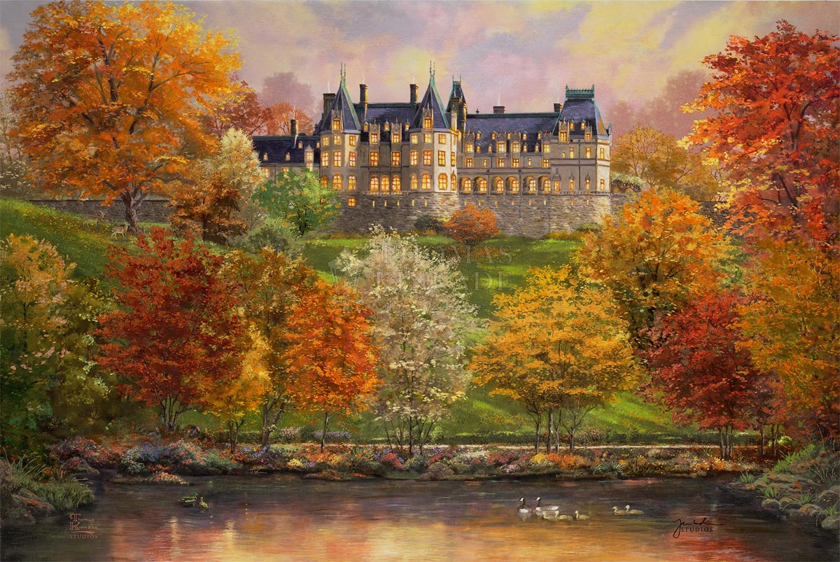 thomas kinkade biltmore in the fall