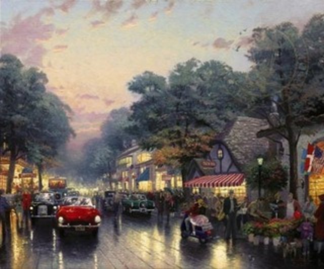 Thomas Kinkade Carmel, Dolores Street and Tuck Box Tea Room