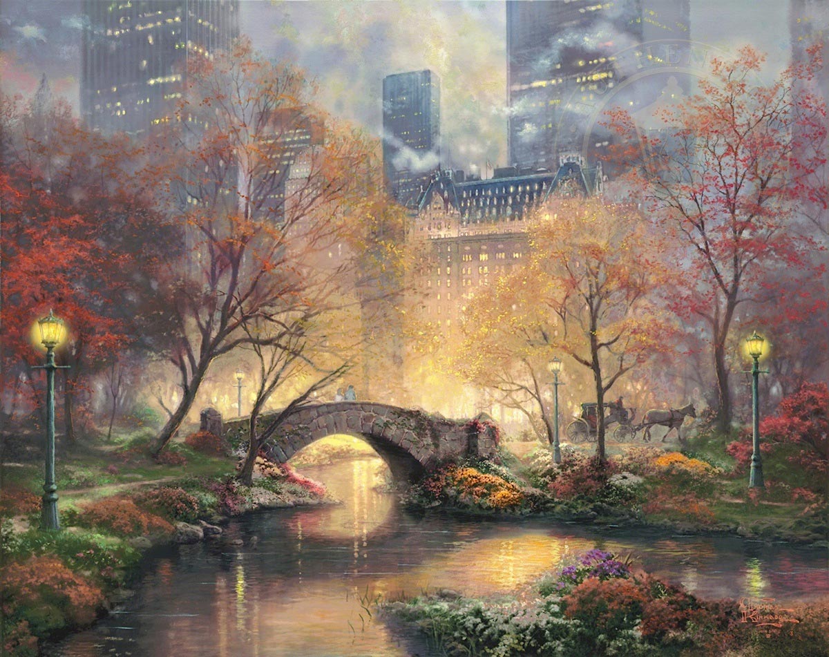thomas kinkade central park in the fall