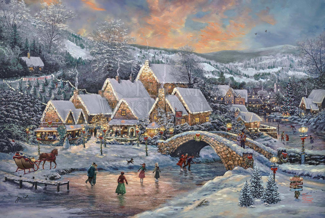 thomas kinkade christmas at lamplight village