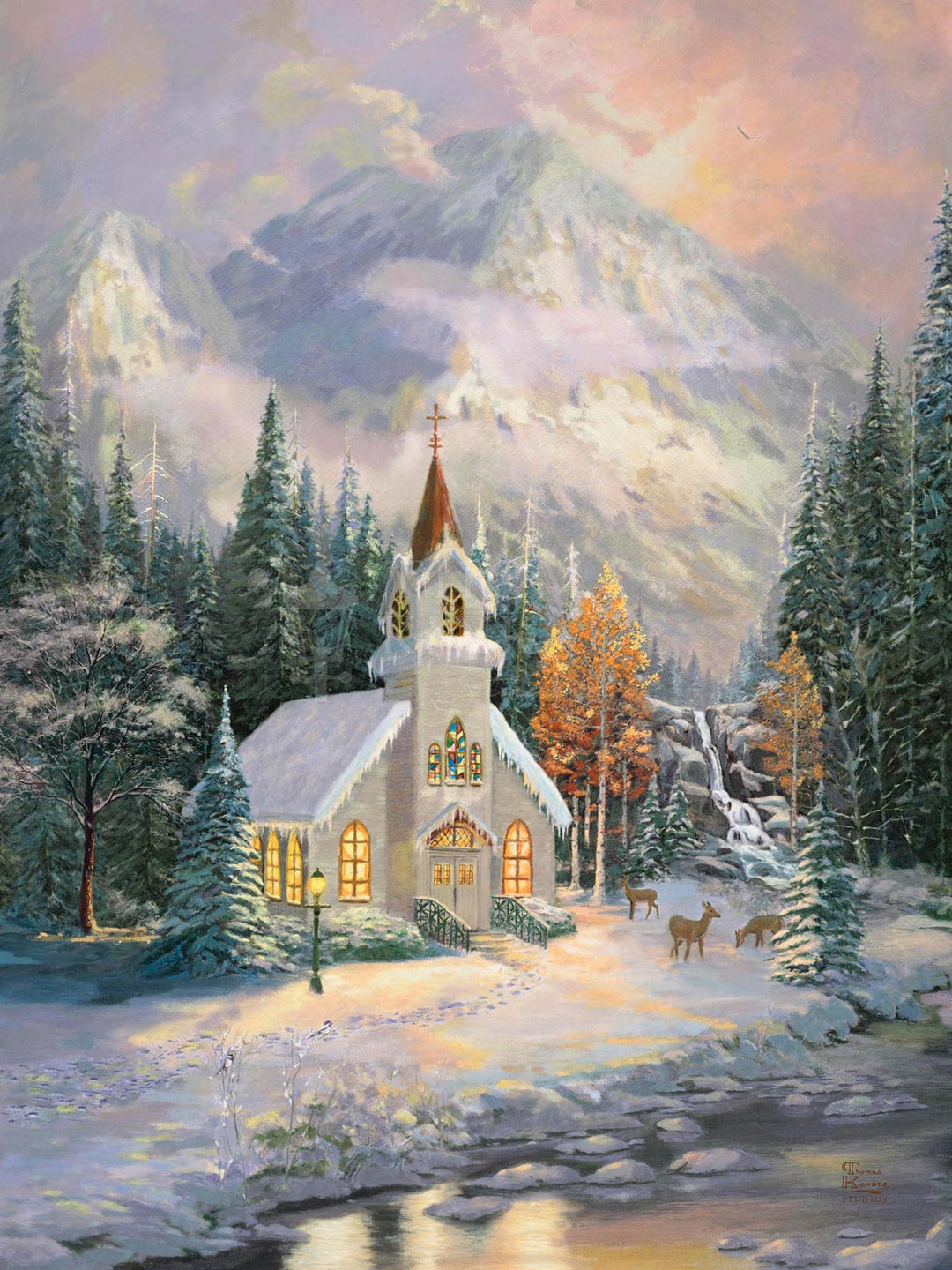 thomas kinkade deer creek chapel