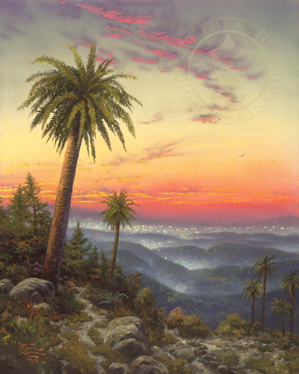 thomas kinkade desert sunset