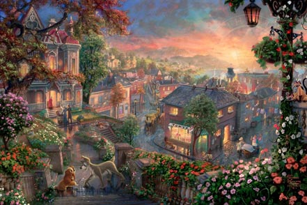 thomas kinkade lady and the tramp