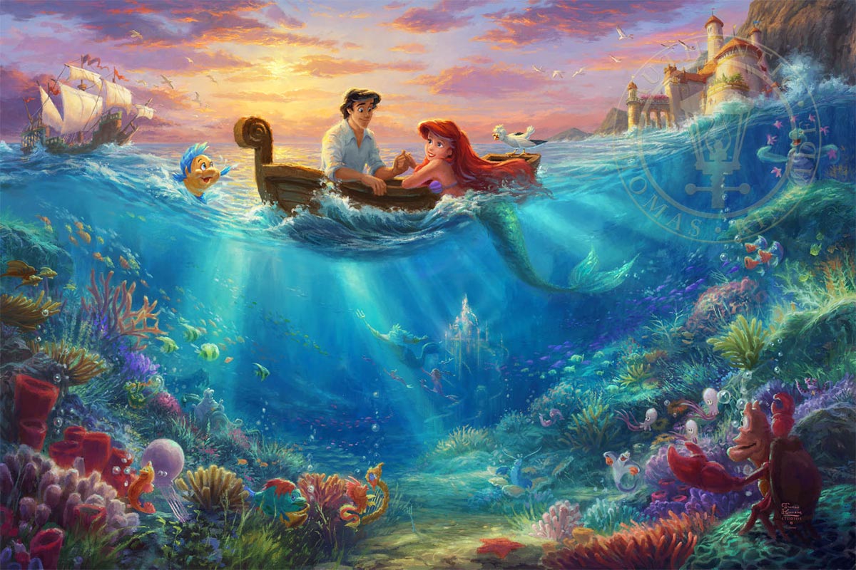 thomas kinkade little mermaid falling in love
