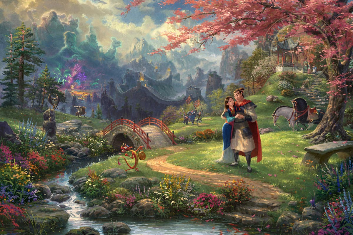 thomas kinkade mulan blossoms of love
