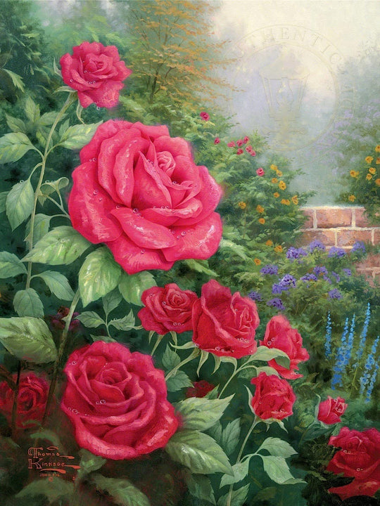 thomas kinkade a perfect red rose