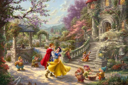 thomas kinkade snow white dancing in the sunlight