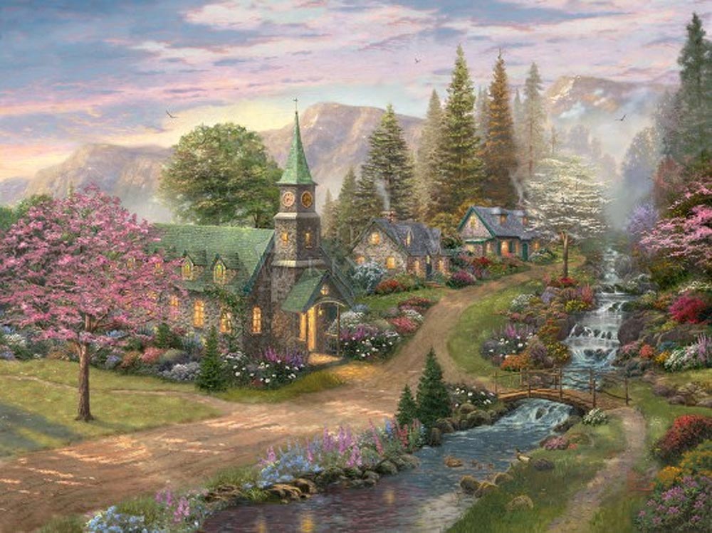 thomas kinkade sunday morning chapel