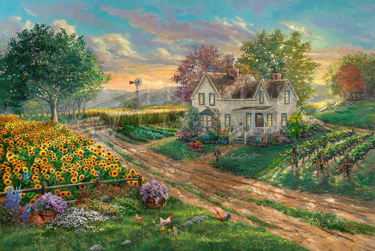 thomas kinkade sunflower fields