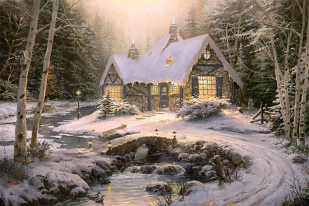 thomas kinkade winter light cottage