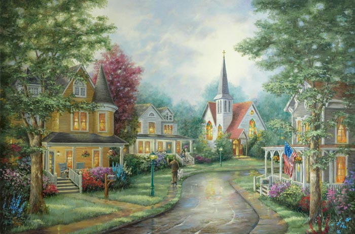 thomas kinkade hometown afternoon