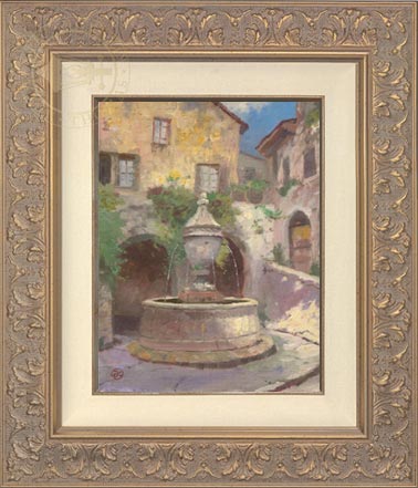 Tuscan Village Fountain, by Thomas Kinkade